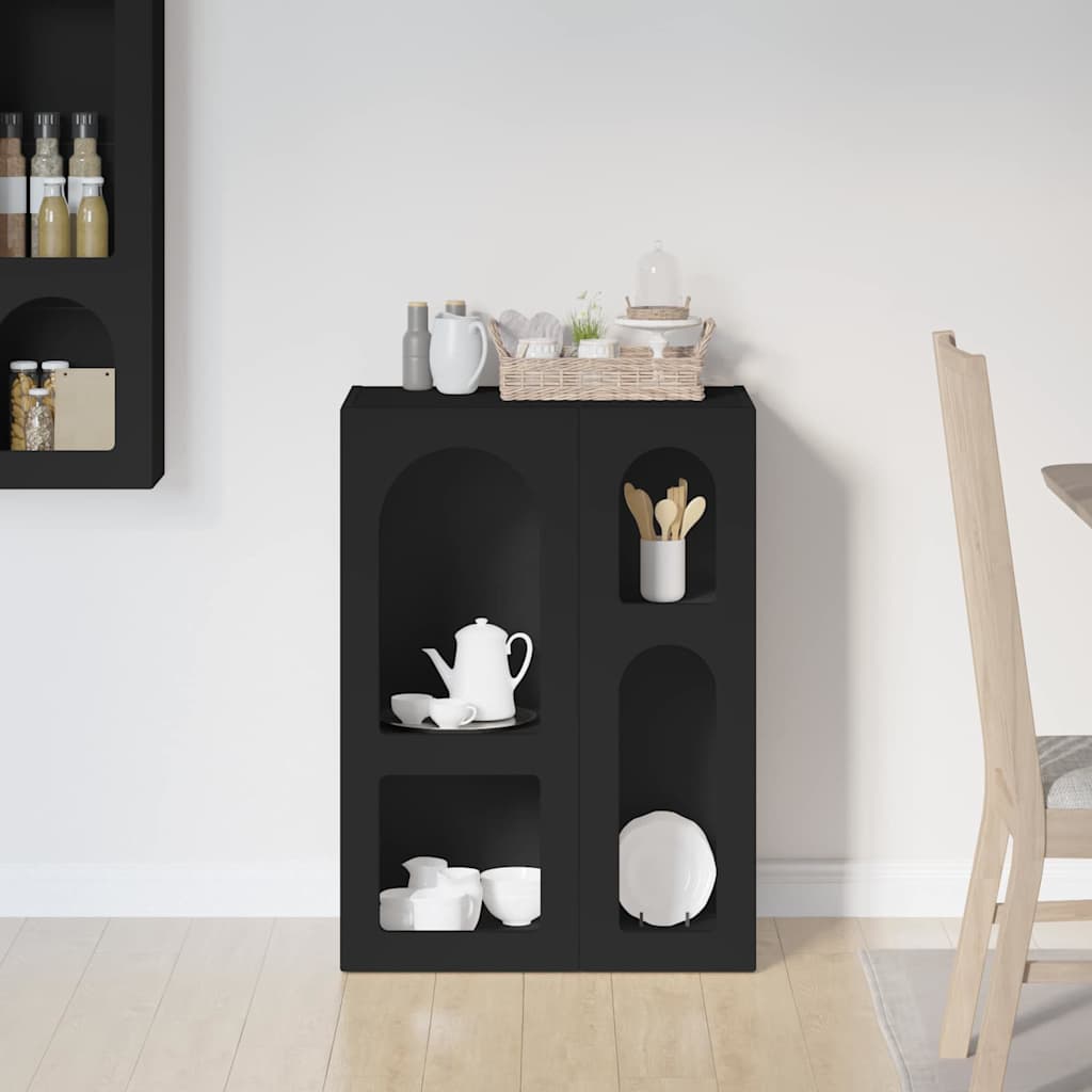 vidaXL Bufet Czarny 59 x 35 x 80.5 cm Materiał drewnopochodny