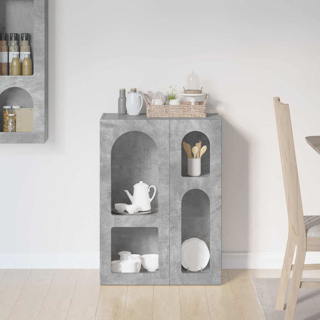 vidaXL Bufet Betonowy szary 59 x 35 x 80.5 cm Materiał drewnopochodny