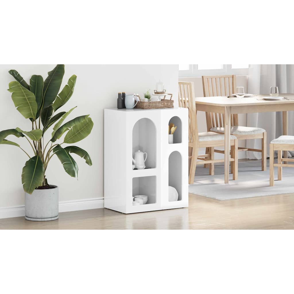 vidaXL Bufet ELST Wysoki połysk biały 59 x 35 x 80.5 cm