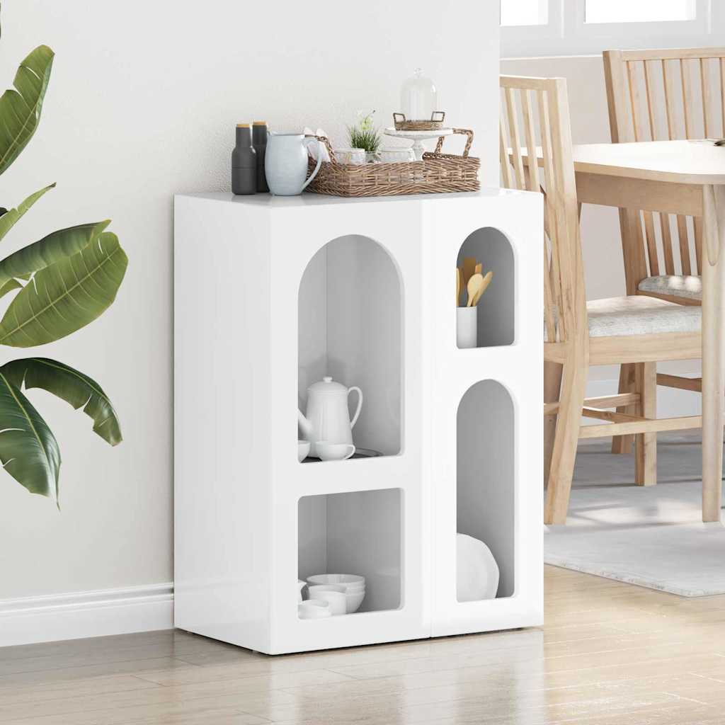 vidaXL Bufet Wysoki połysk biały 59 x 35 x 80.5 cm