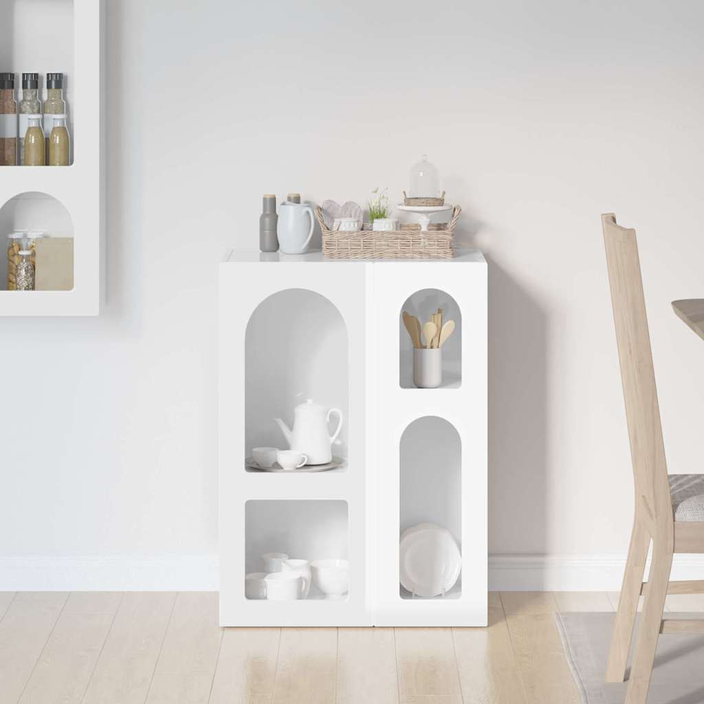 vidaXL Bufet Wysoki połysk biały 59 x 35 x 80.5 cm