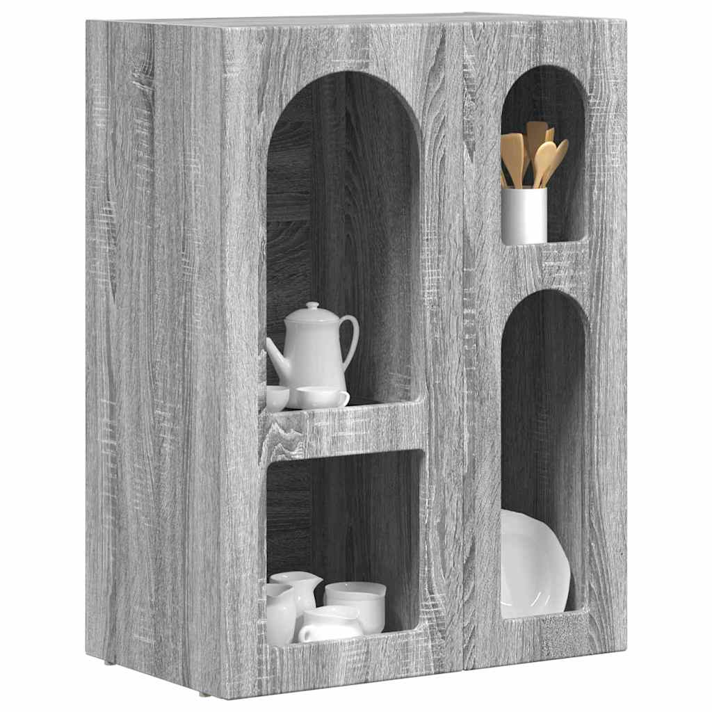 vidaXL Bufet Szary Sonoma 59 x 35 x 80.5 cm Materiał drewnopochodny