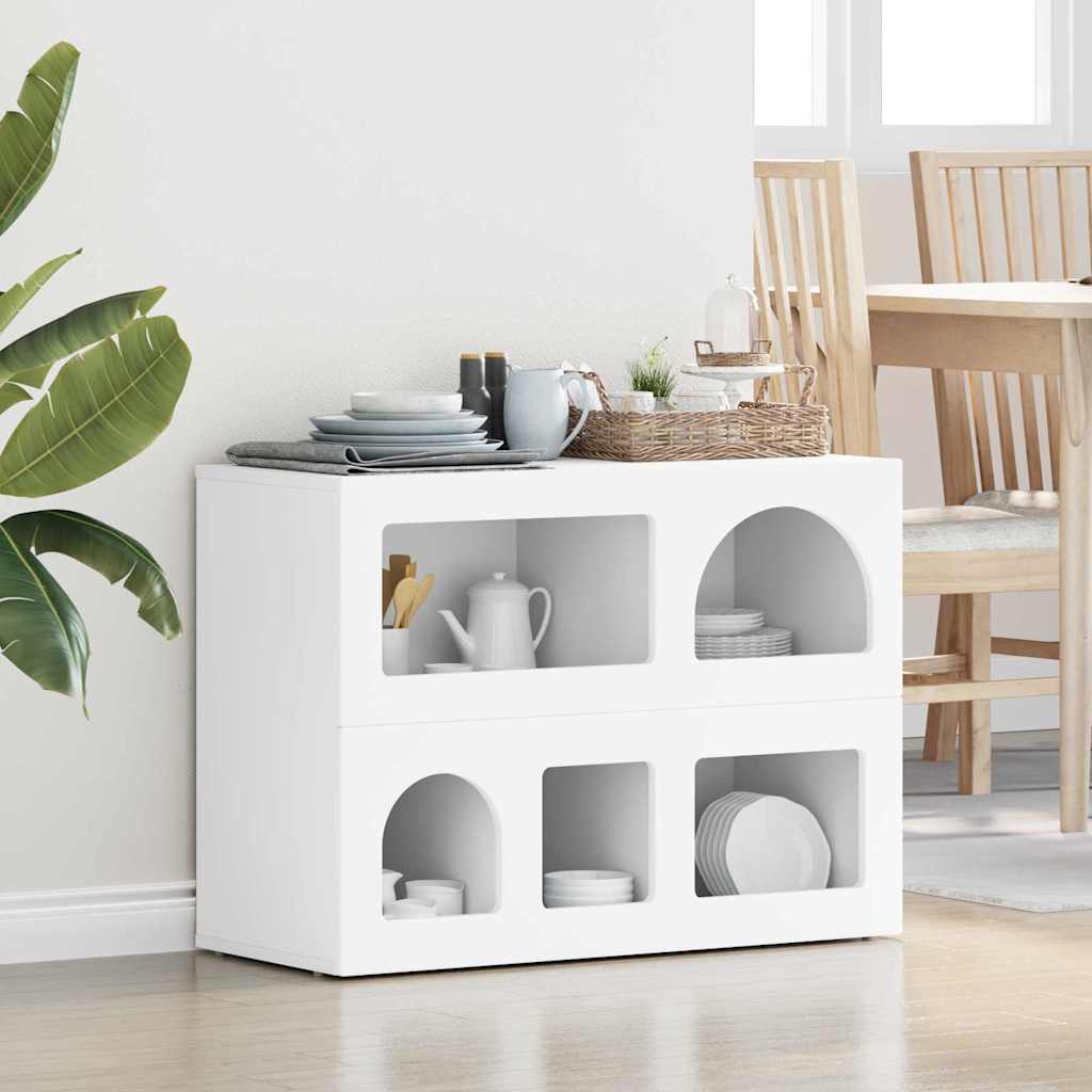 vidaXL Bufet ELST Biały 80,5 x 35 x 59 cm Drewno inżynieryjne