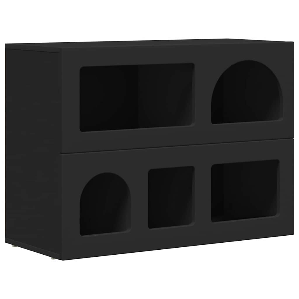vidaXL Bufet Czarny 80,5 x 35 x 59 cm Materiał drewnopochodny