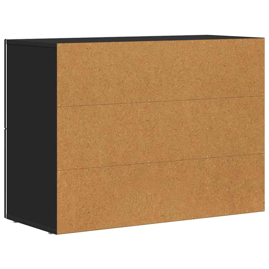 vidaXL Bufet Czarny 80,5 x 35 x 59 cm Materiał drewnopochodny