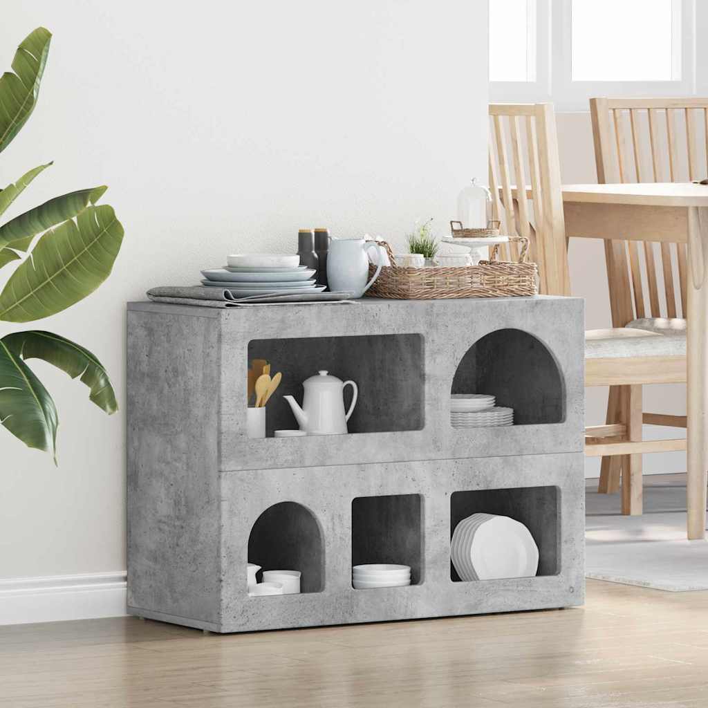 vidaXL Bufet Betonowy szary 80,5 x 35 x 59 cm Materiał drewnopochodny