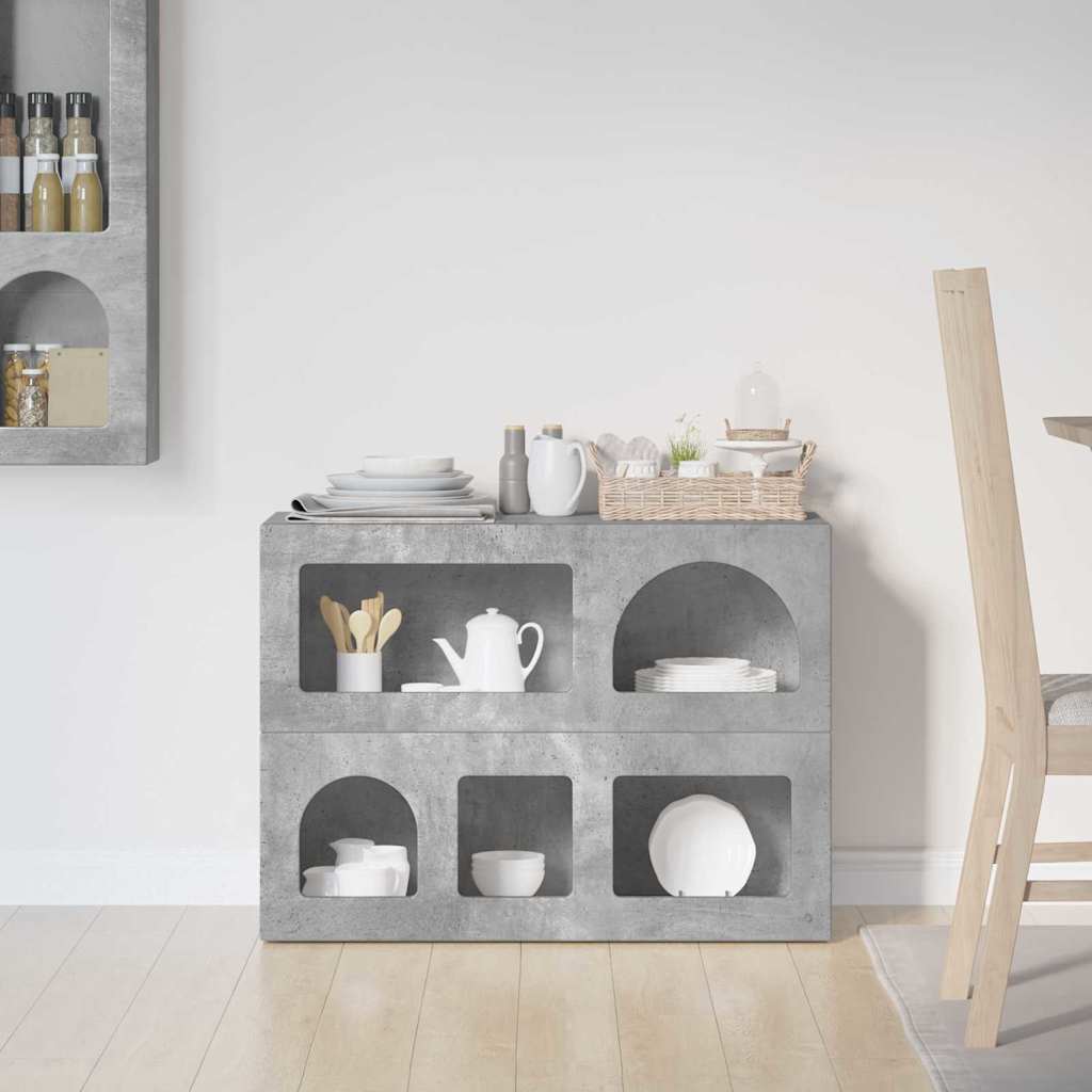 vidaXL Bufet Betonowy szary 80,5 x 35 x 59 cm Materiał drewnopochodny