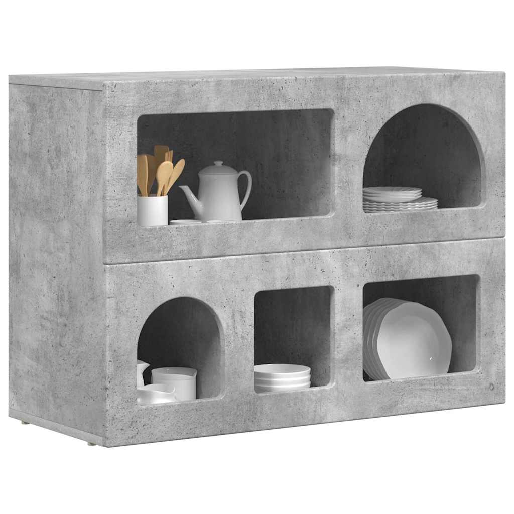 vidaXL Bufet Betonowy szary 80,5 x 35 x 59 cm Materiał drewnopochodny