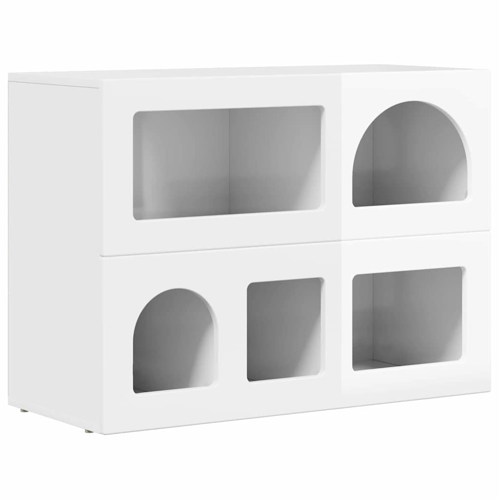 vidaXL Bufet Wysoki połysk biały 80,5 x 35 x 59 cm