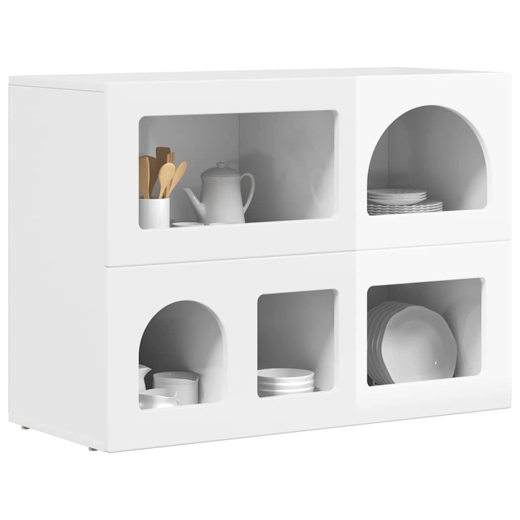 vidaXL Bufet ELST Wysoki połysk biały 80,5 x 35 x 59 cm