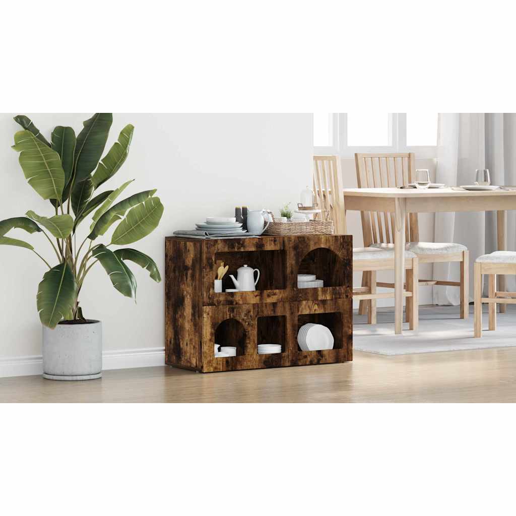 vidaXL Bufet ELST Dąb wędzony 80,5 x 35 x 59 cm Drewno inżynieryjne