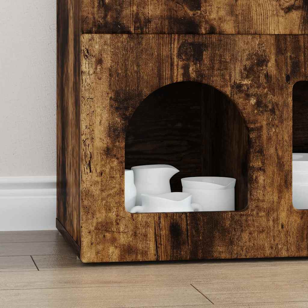 vidaXL Bufet Dąb wędzony 80,5 x 35 x 59 cm Materiał drewnopochodny