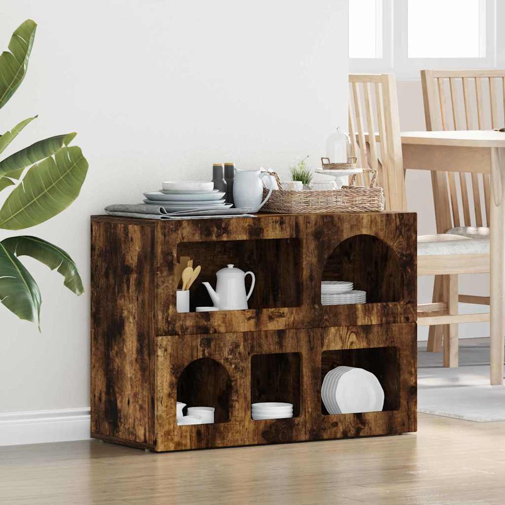 vidaXL Bufet Dąb wędzony 80,5 x 35 x 59 cm Materiał drewnopochodny