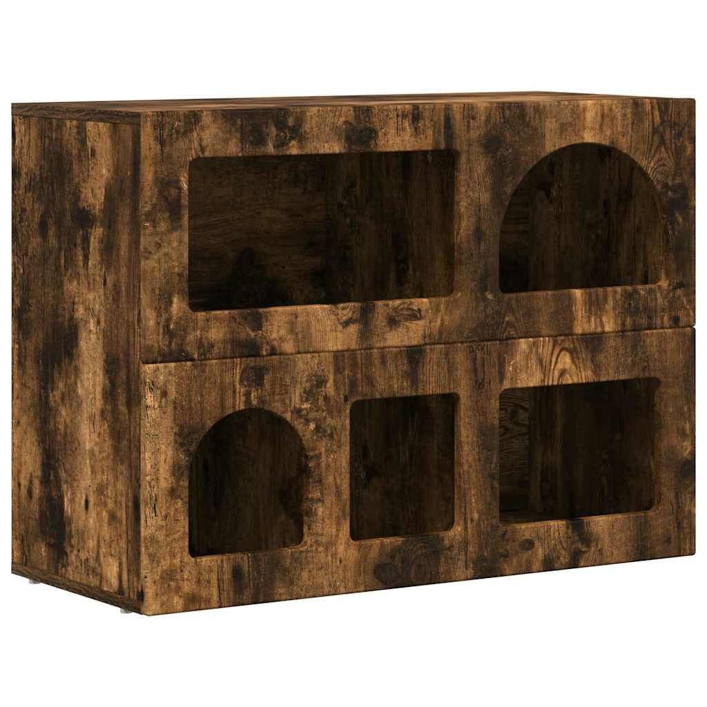 vidaXL Bufet Dąb wędzony 80,5 x 35 x 59 cm Materiał drewnopochodny