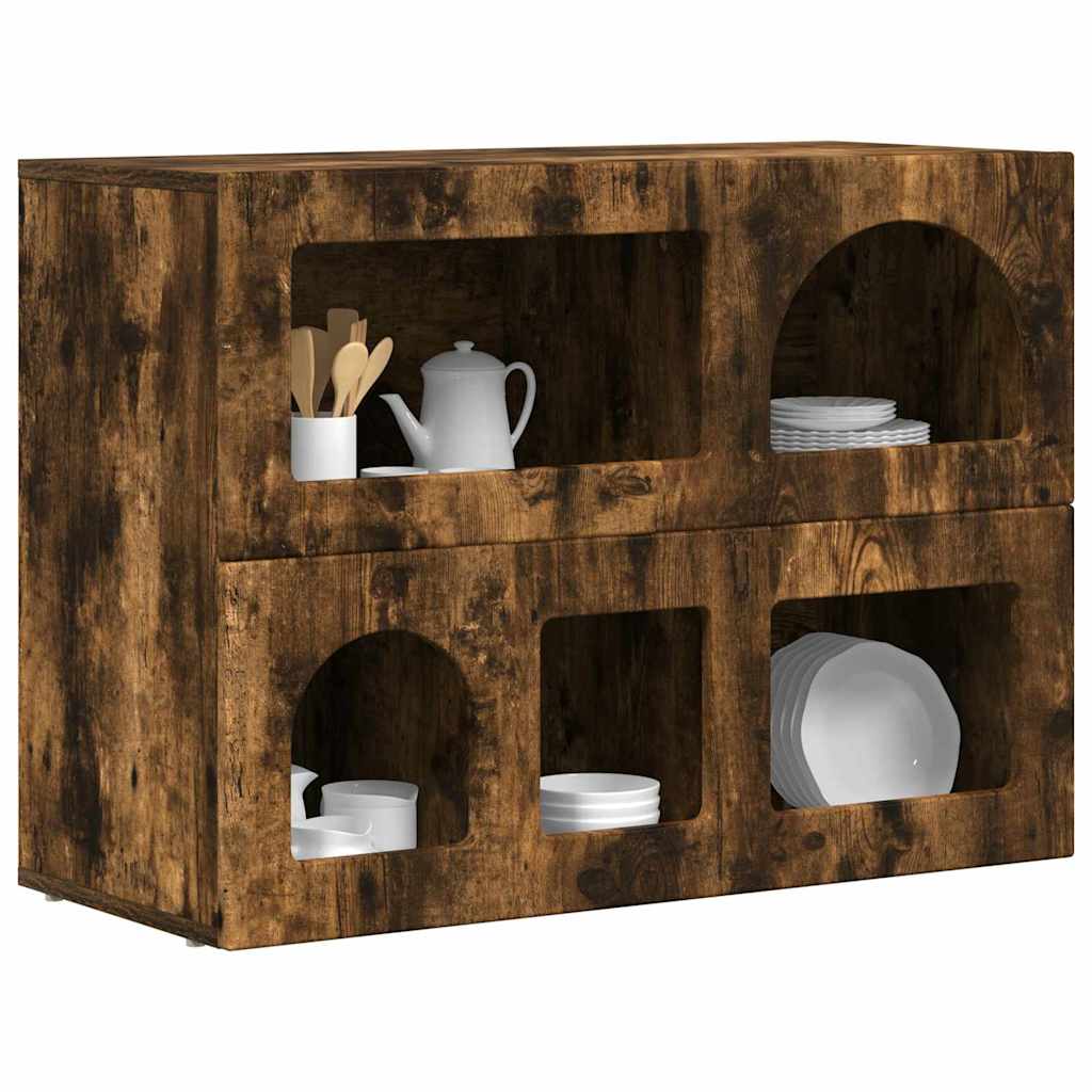 vidaXL Bufet Dąb wędzony 80,5 x 35 x 59 cm Materiał drewnopochodny
