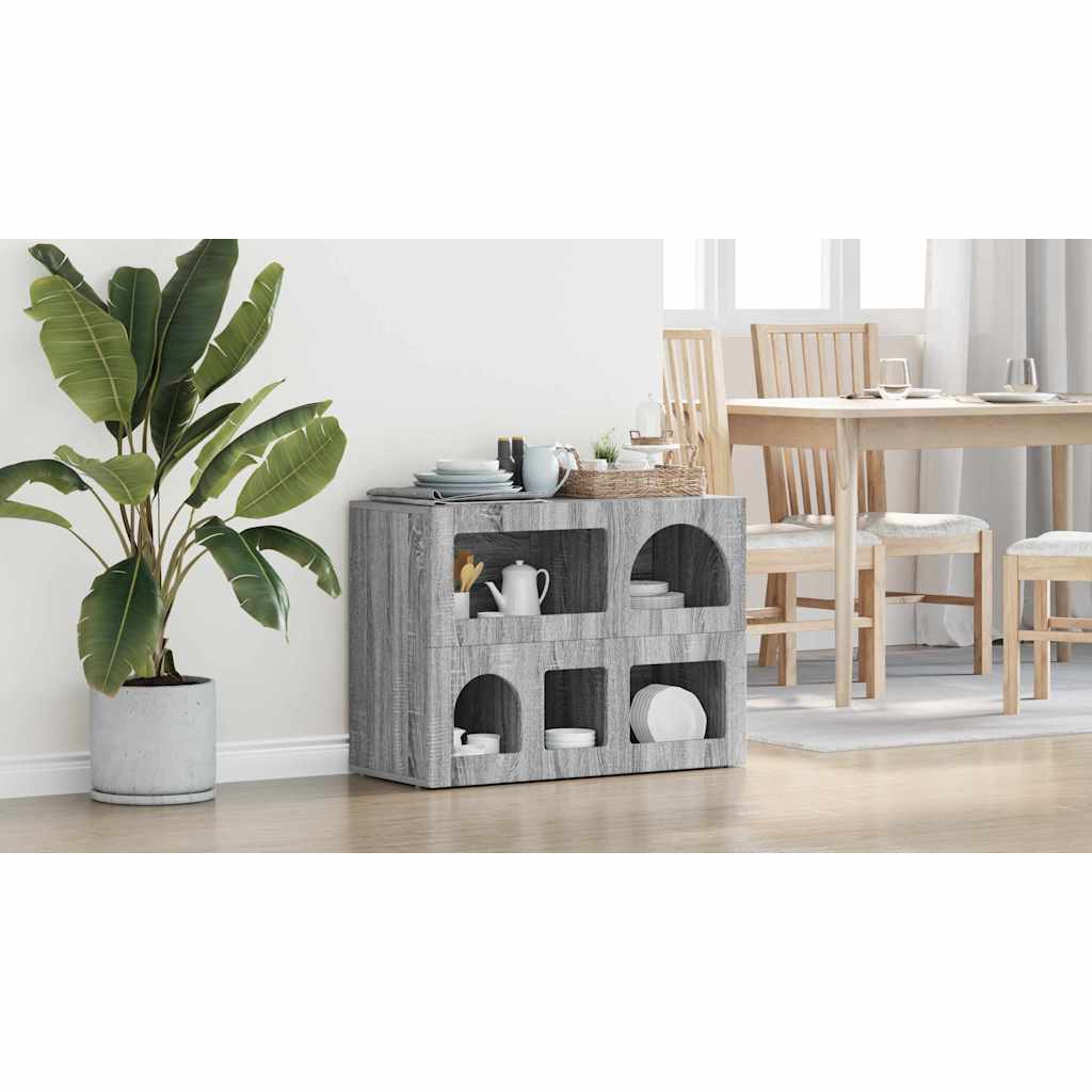 vidaXL Bufet ELST Szary Sonoma 80,5 x 35 x 59 cm Drewno inżynieryjne