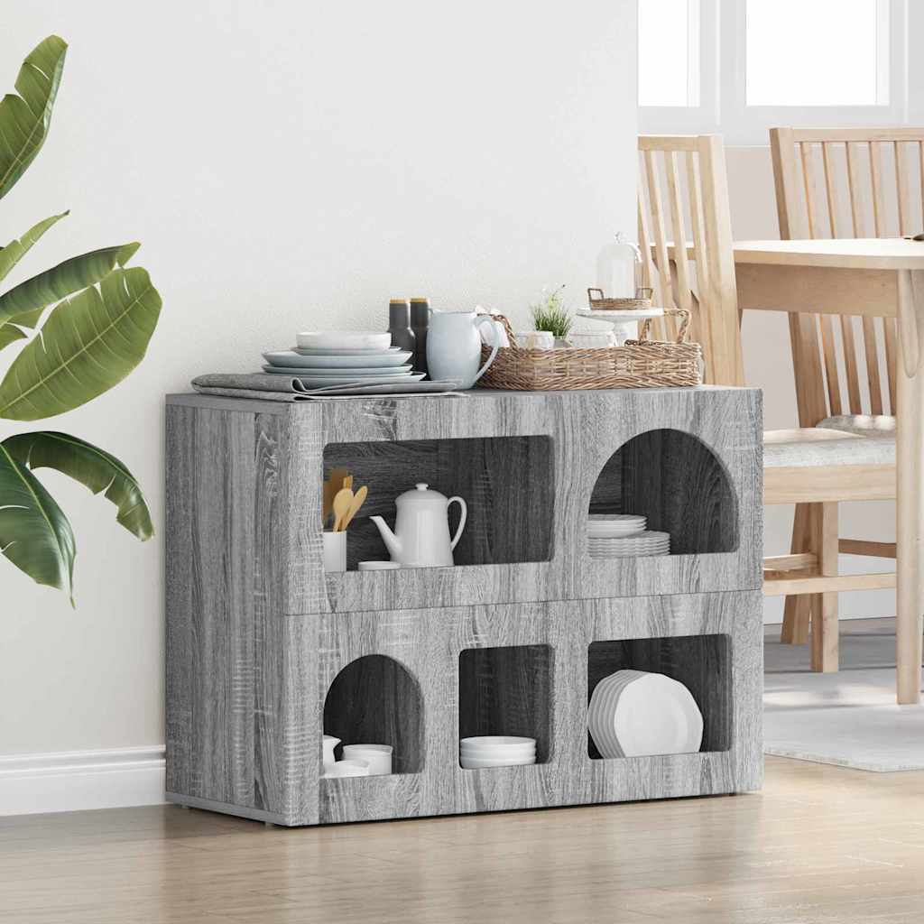 vidaXL Bufet Szary Sonoma 80,5 x 35 x 59 cm Materiał drewnopochodny