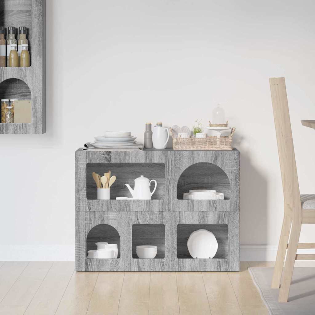 vidaXL Bufet Szary Sonoma 80,5 x 35 x 59 cm Materiał drewnopochodny