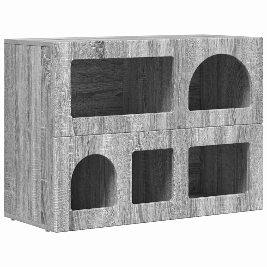 vidaXL Bufet Szary Sonoma 80,5 x 35 x 59 cm Materiał drewnopochodny