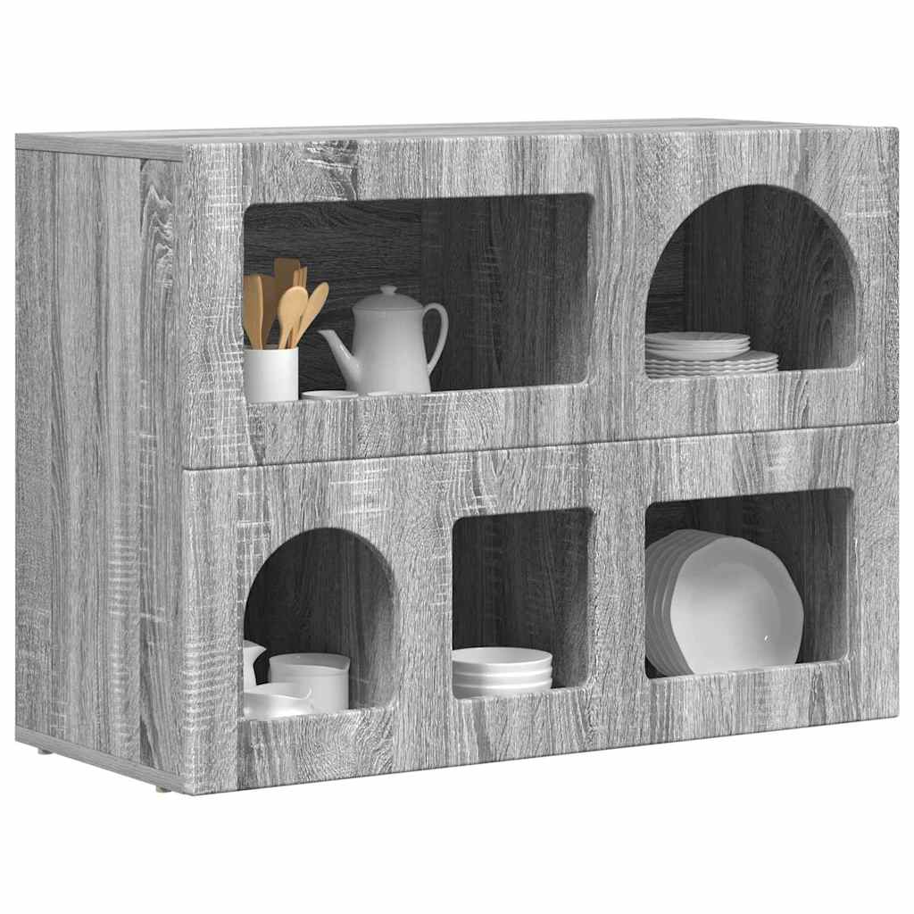 vidaXL Bufet Szary Sonoma 80,5 x 35 x 59 cm Materiał drewnopochodny