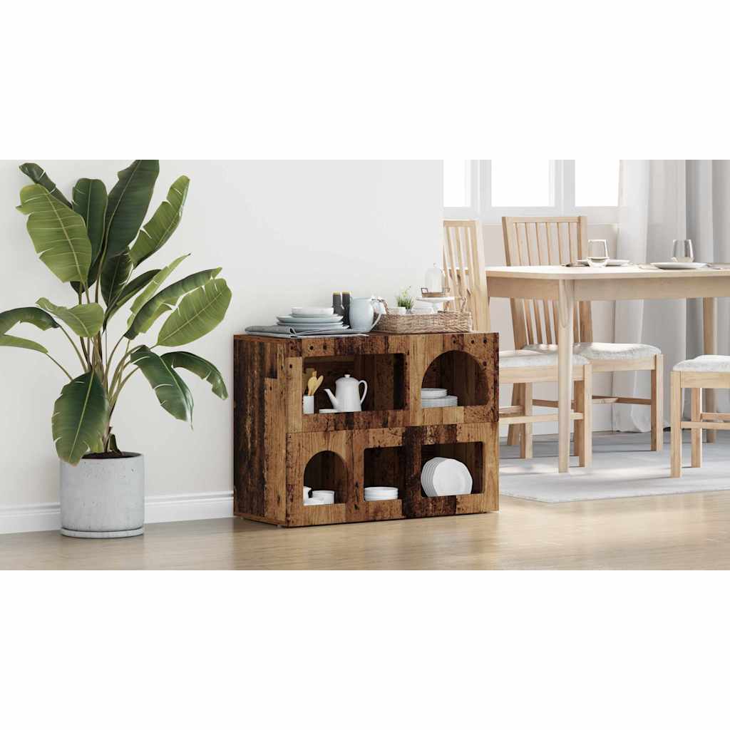 vidaXL Bufet ELST Stare drewno 80,5 x 35 x 59 cm Drewno inżynieryjne
