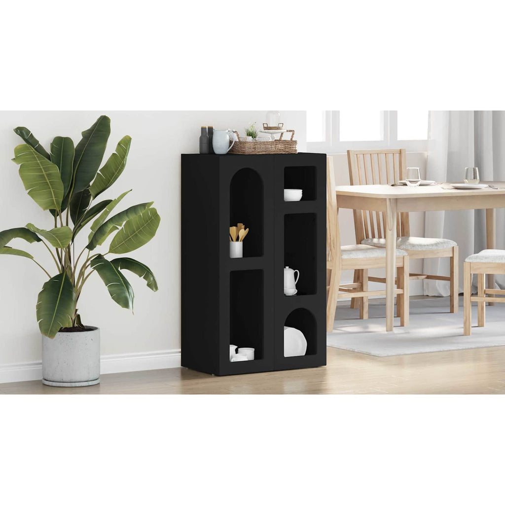 vidaXL Bufet ELST Czarny 59 x 35 x 100,5 cm Drewno inżynieryjne
