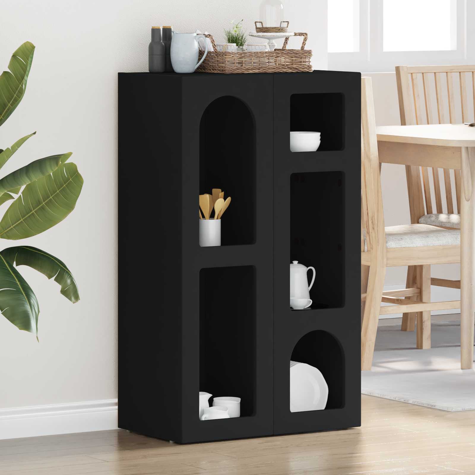 vidaXL Bufet Czarny 59 x 35 x 100,5 cm Materiał drewnopochodny