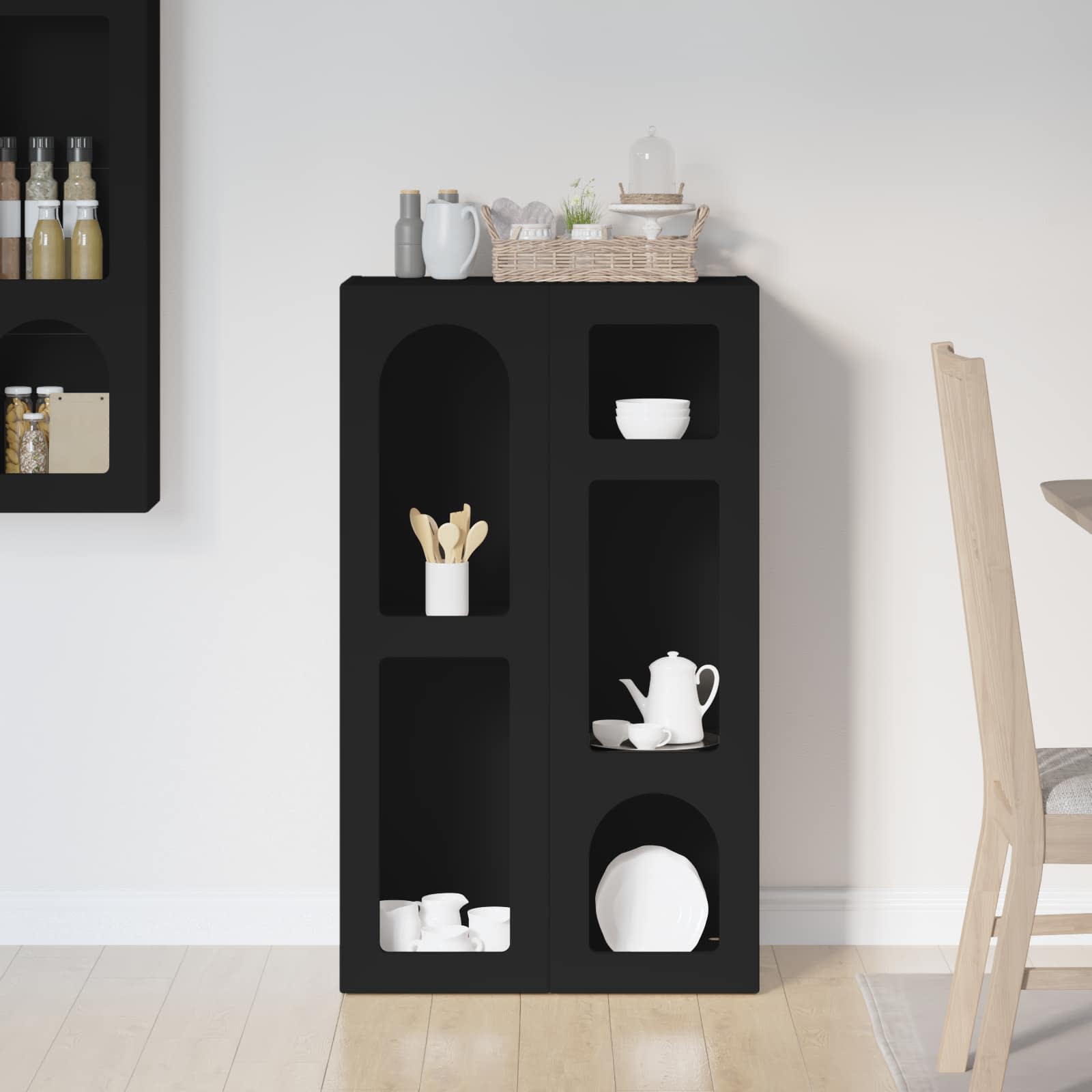 vidaXL Bufet Czarny 59 x 35 x 100,5 cm Materiał drewnopochodny
