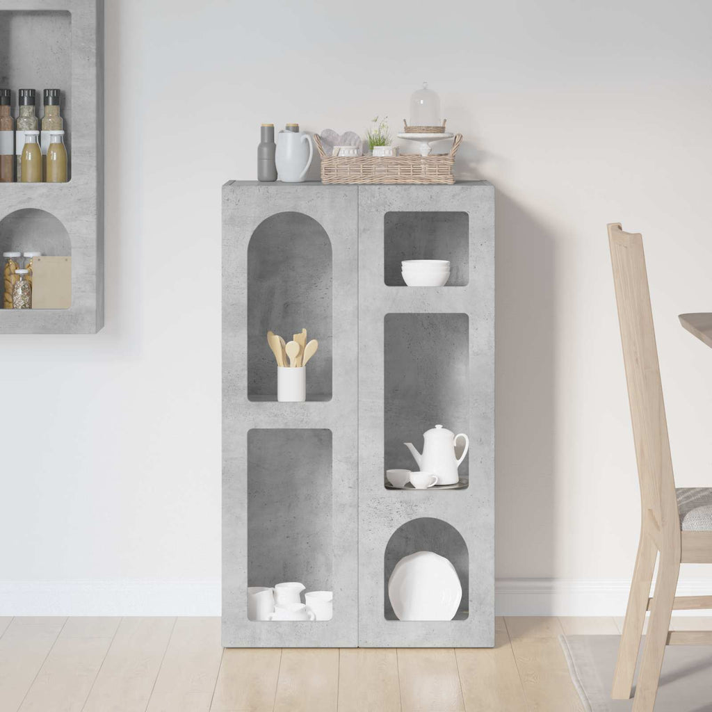 vidaXL Bufet Betonowy szary 59 x 35 x 100,5 cm Materiał drewnopochodny