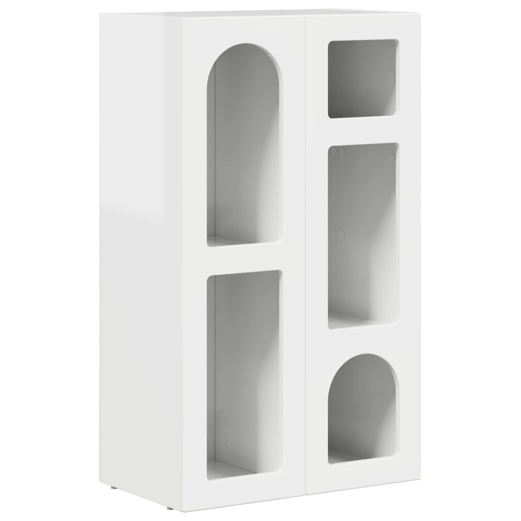 vidaXL Bufet Wysoki połysk biały 59 x 35 x 100,5 cm