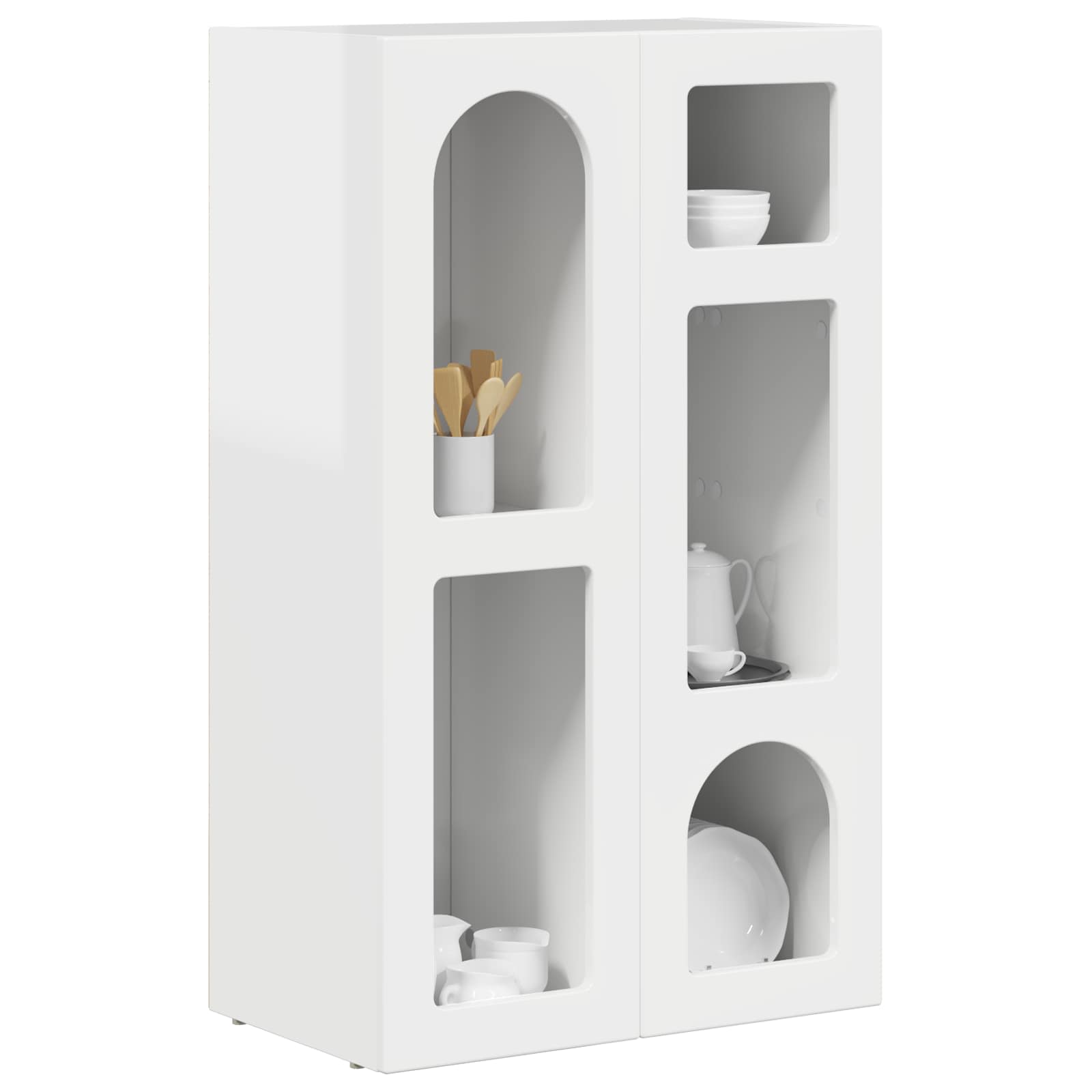 vidaXL Bufet Wysoki połysk biały 59 x 35 x 100,5 cm