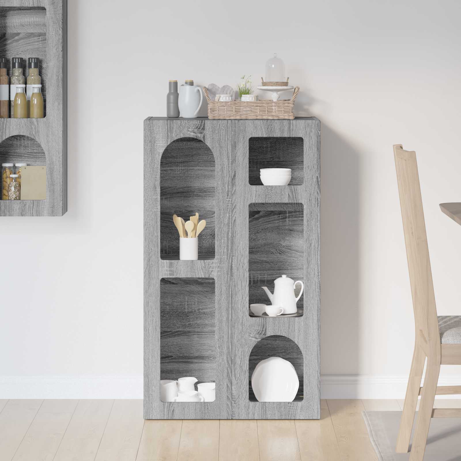 vidaXL Bufet Szary Sonoma 59 x 35 x 100,5 cm Materiał drewnopochodny