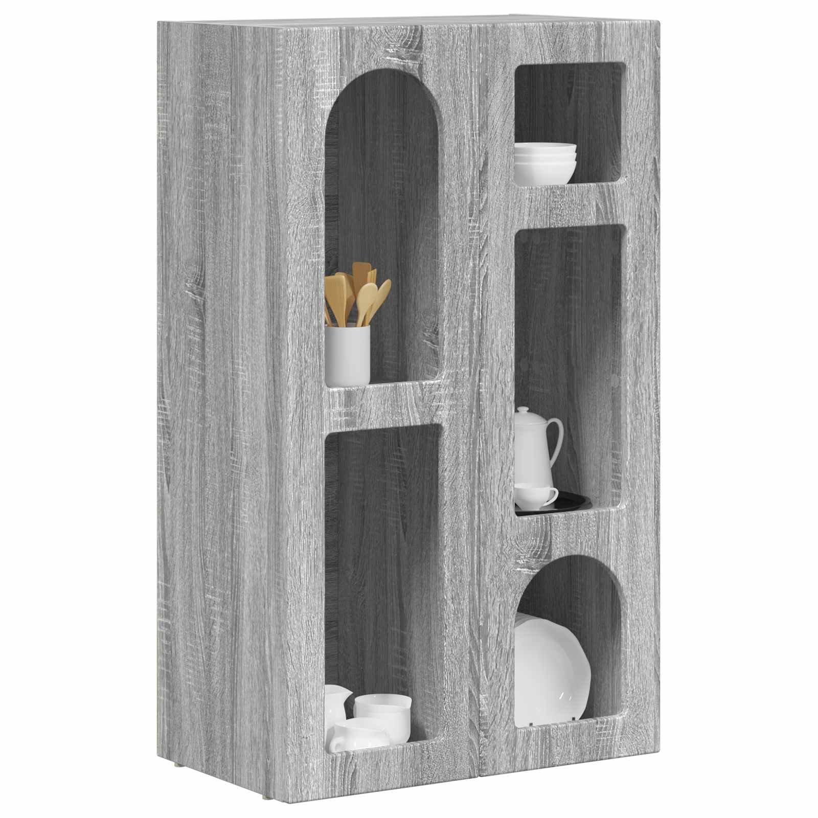 vidaXL Bufet Szary Sonoma 59 x 35 x 100,5 cm Materiał drewnopochodny