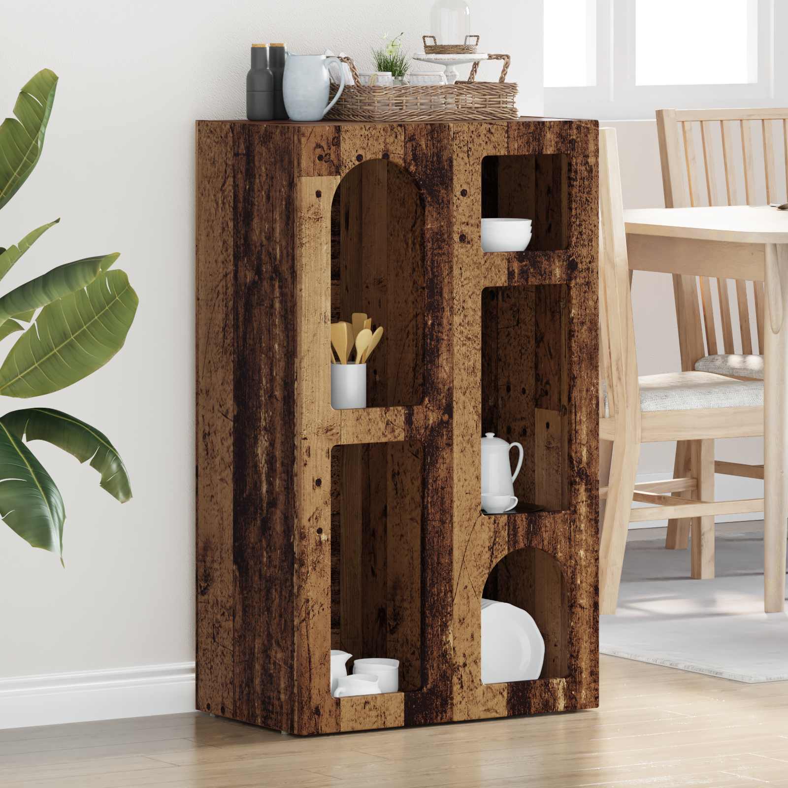 vidaXL Bufet Stare drewno 59 x 35 x 100,5 cm Materiał drewnopochodny