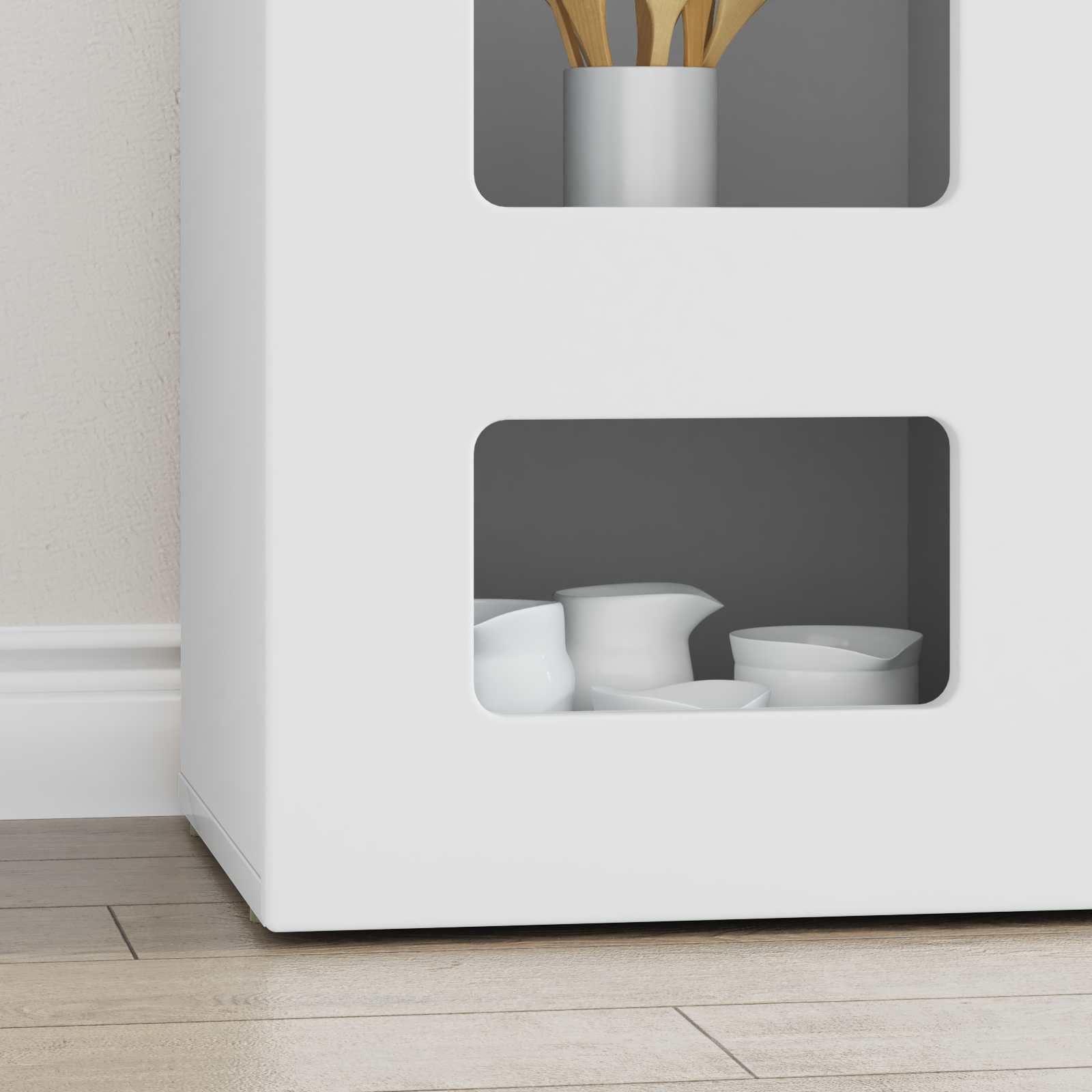 vidaXL Bufet Biały 100 x 35 x 59 cm Materiał drewnopochodny