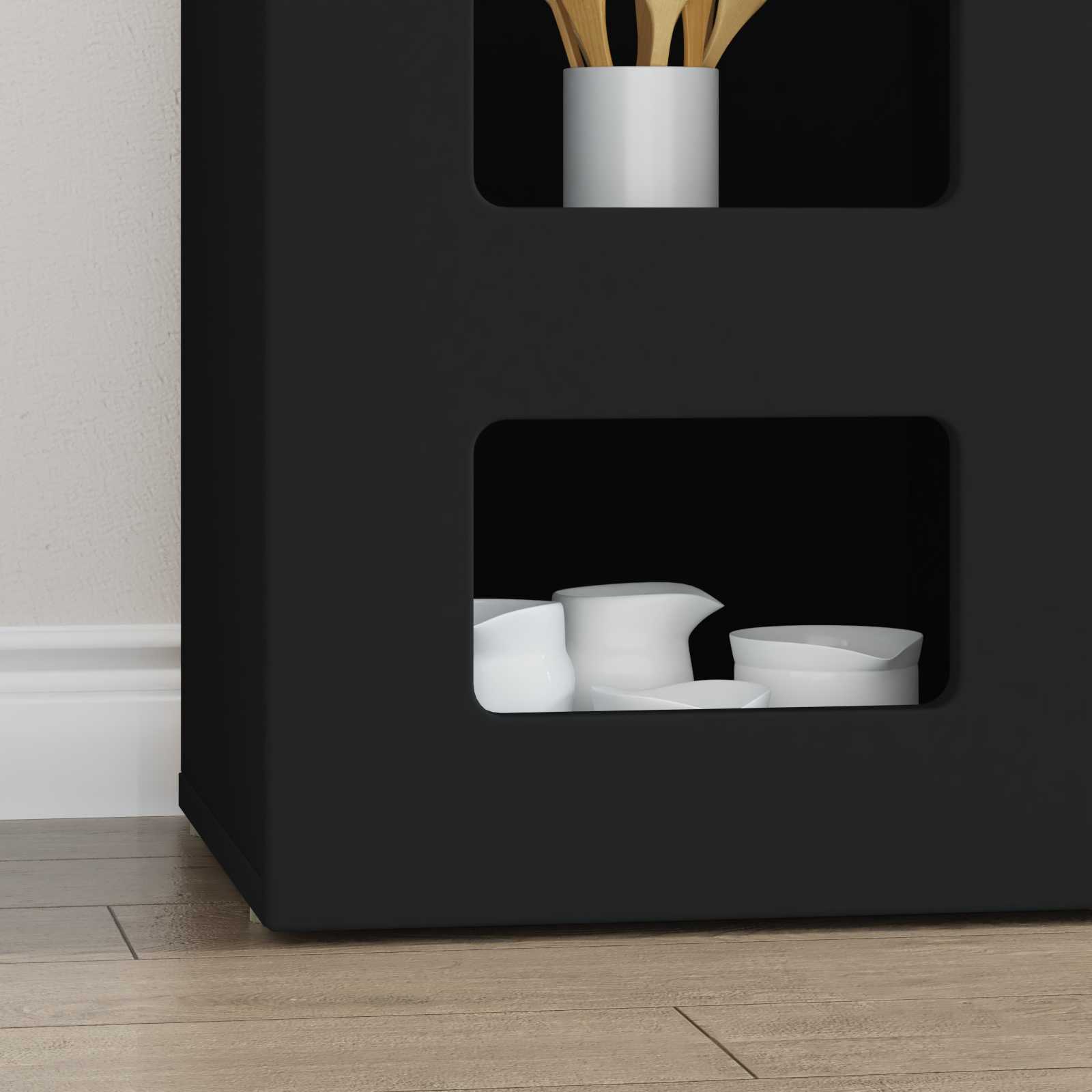 vidaXL Bufet Czarny 100 x 35 x 59 cm Materiał drewnopochodny