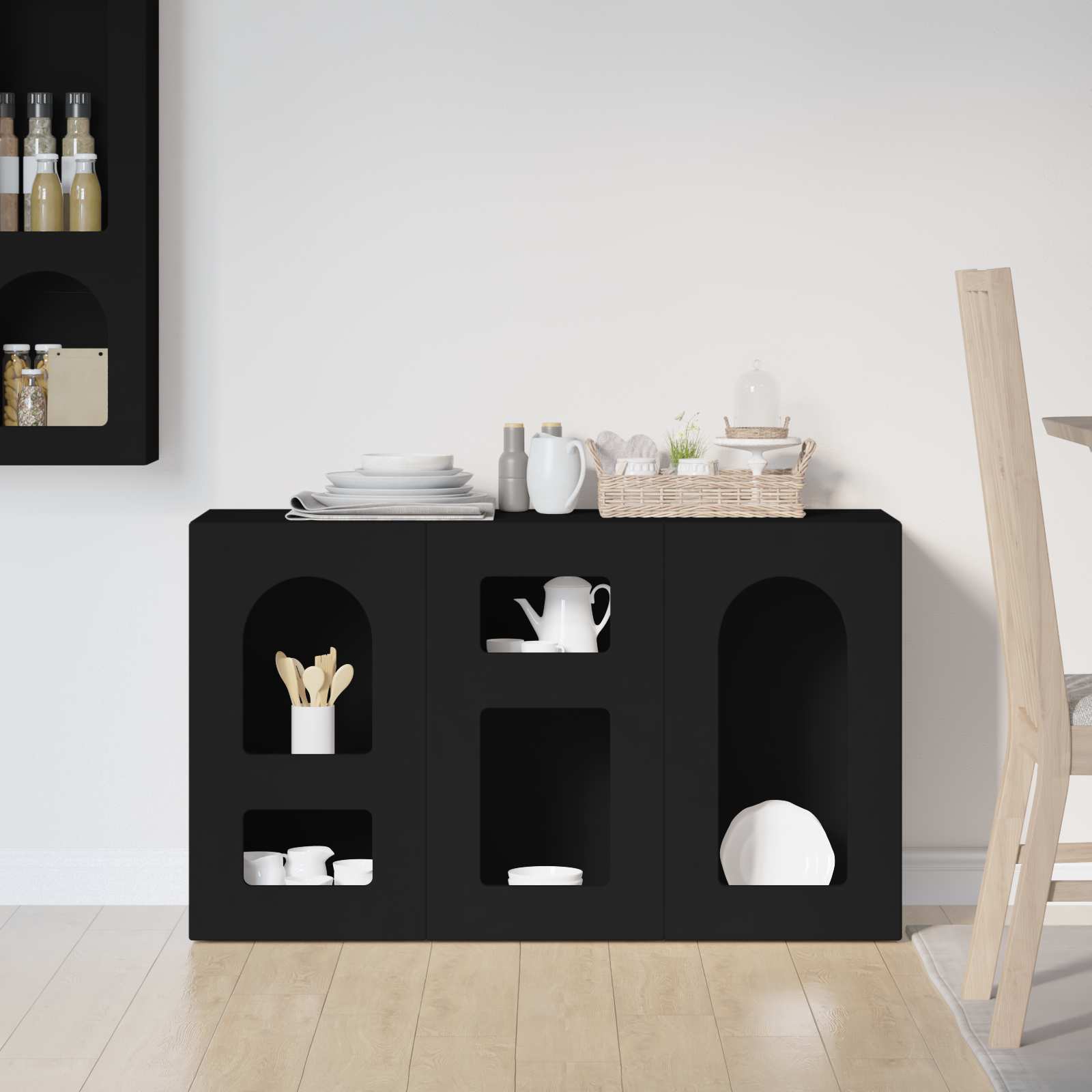 vidaXL Bufet Czarny 100 x 35 x 59 cm Materiał drewnopochodny