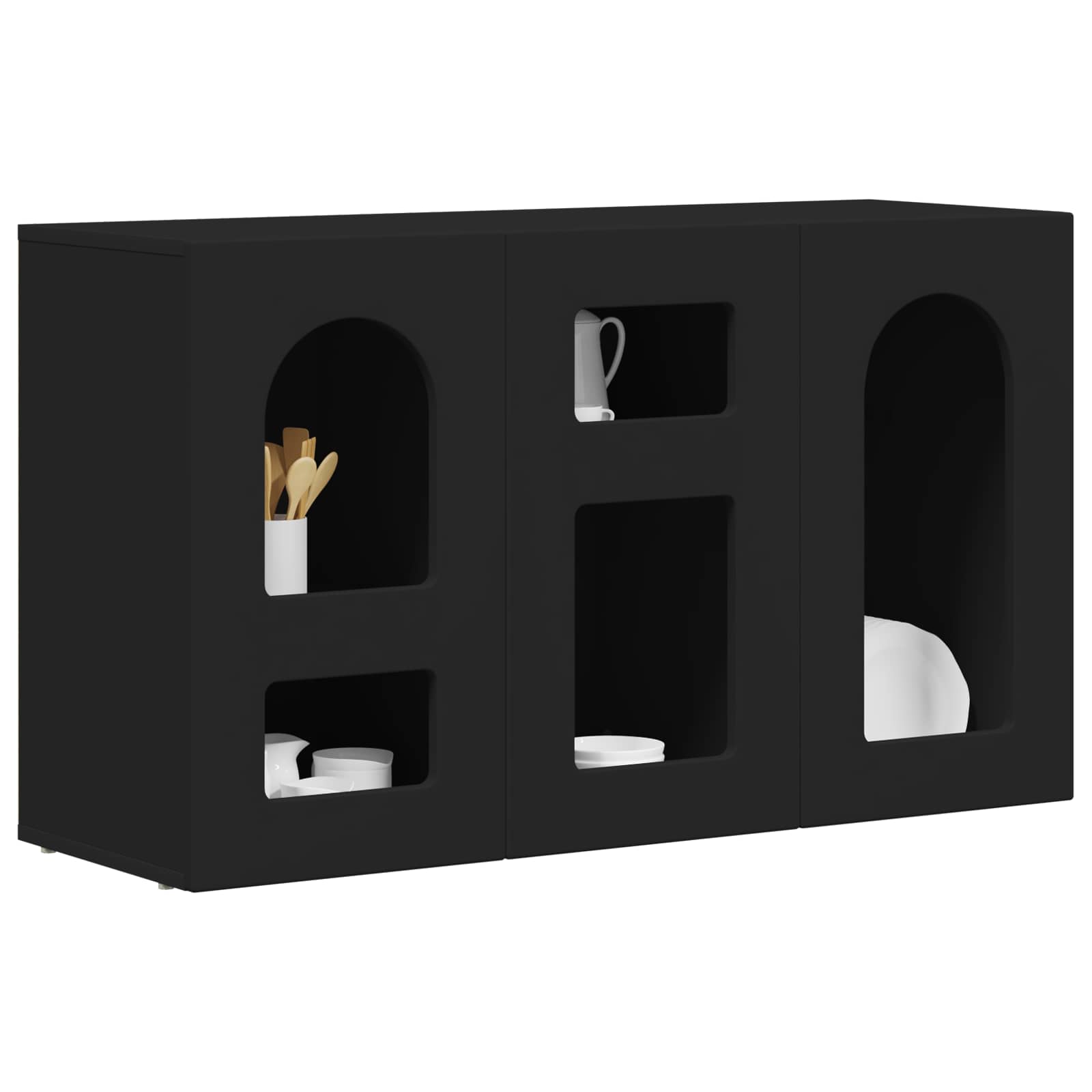 vidaXL Bufet Czarny 100 x 35 x 59 cm Materiał drewnopochodny