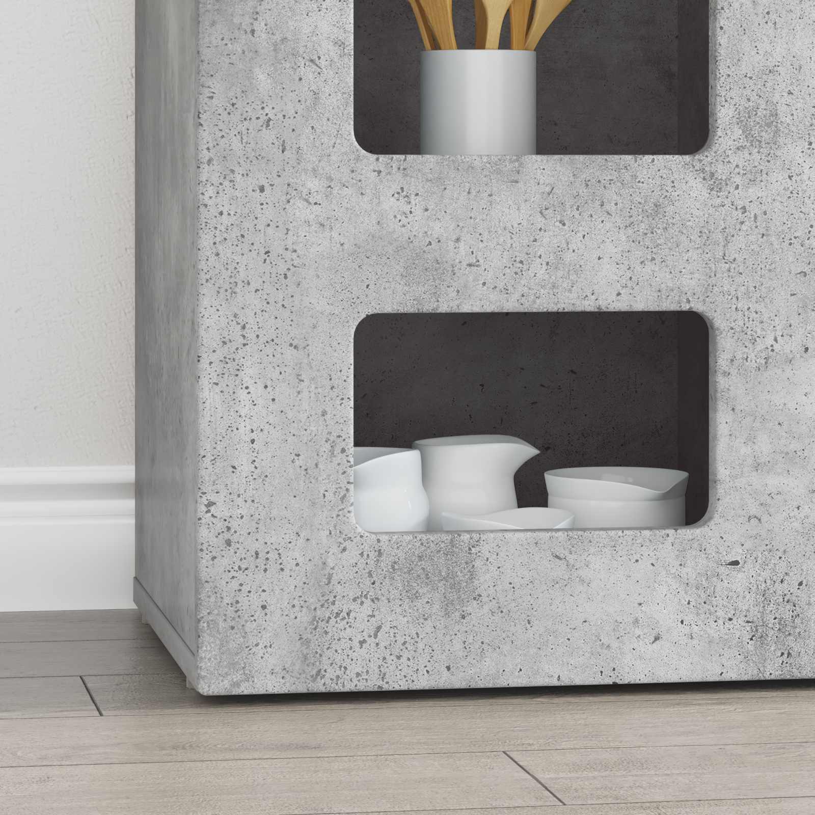 vidaXL Bufet Betonowy szary 100 x 35 x 59 cm Materiał drewnopochodny