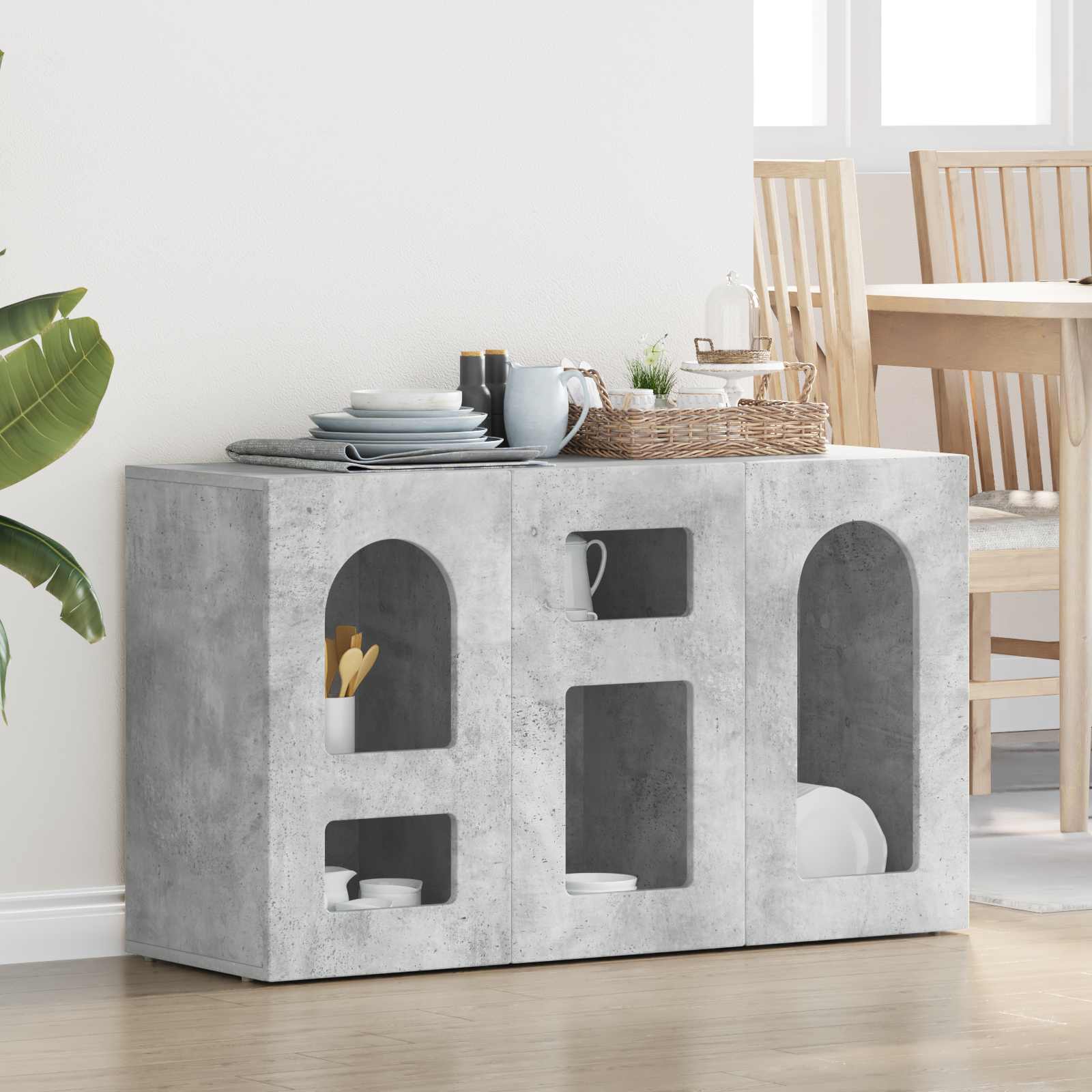 vidaXL Bufet Betonowy szary 100 x 35 x 59 cm Materiał drewnopochodny