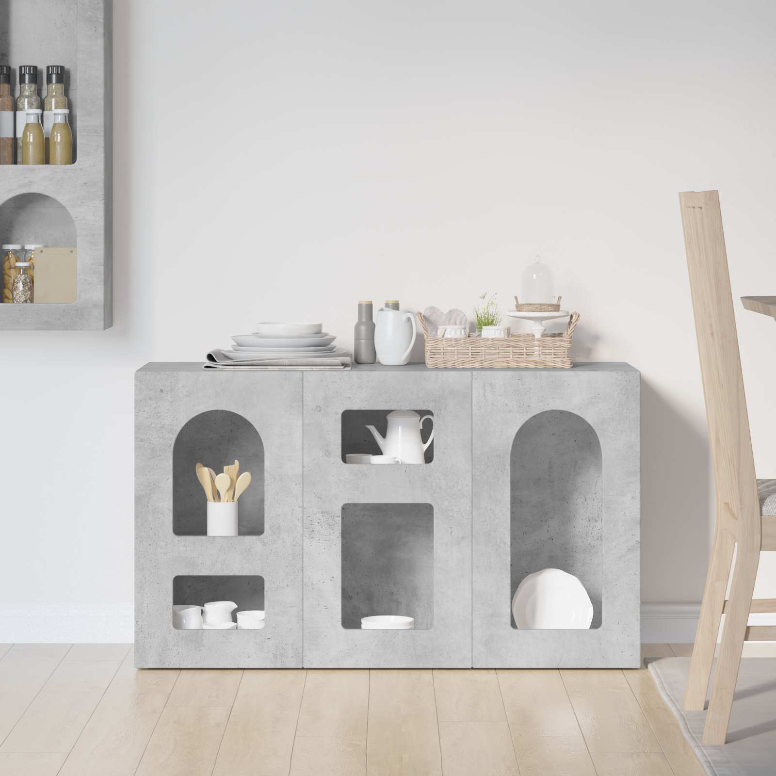vidaXL Bufet Betonowy szary 100 x 35 x 59 cm Materiał drewnopochodny