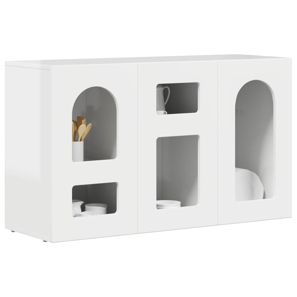 vidaXL Bufet Wysoki połysk biały 100 x 35 x 59 cm