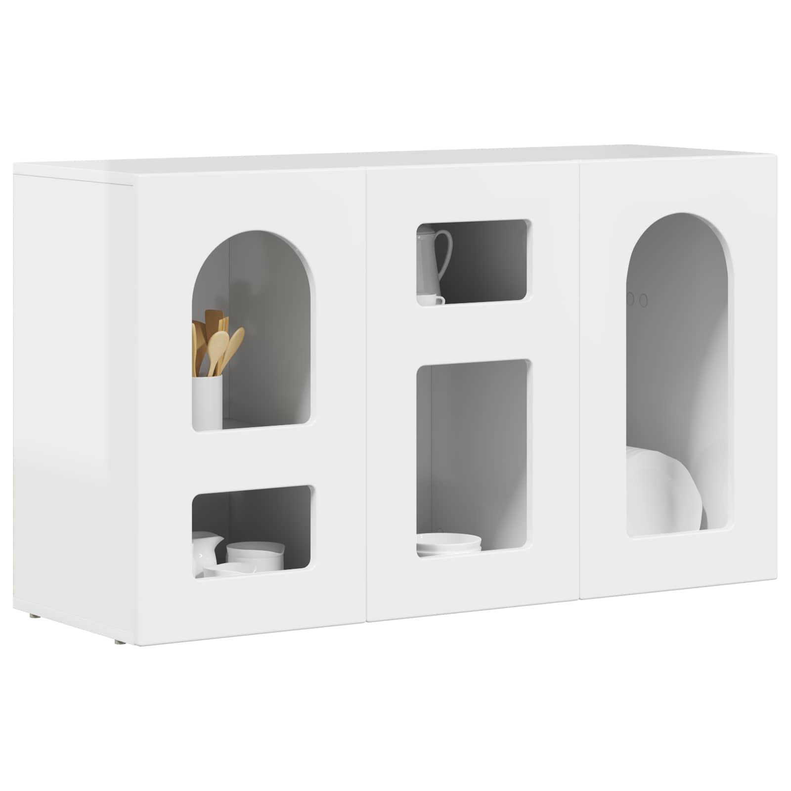vidaXL Bufet Wysoki połysk biały 100 x 35 x 59 cm