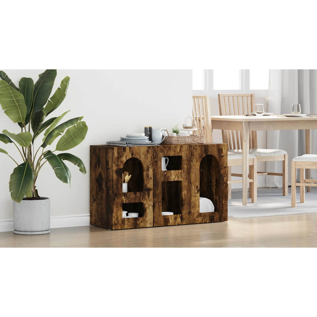 vidaXL Bufet ELST Dąb wędzony 100 x 35 x 59 cm Drewno inżynieryjne