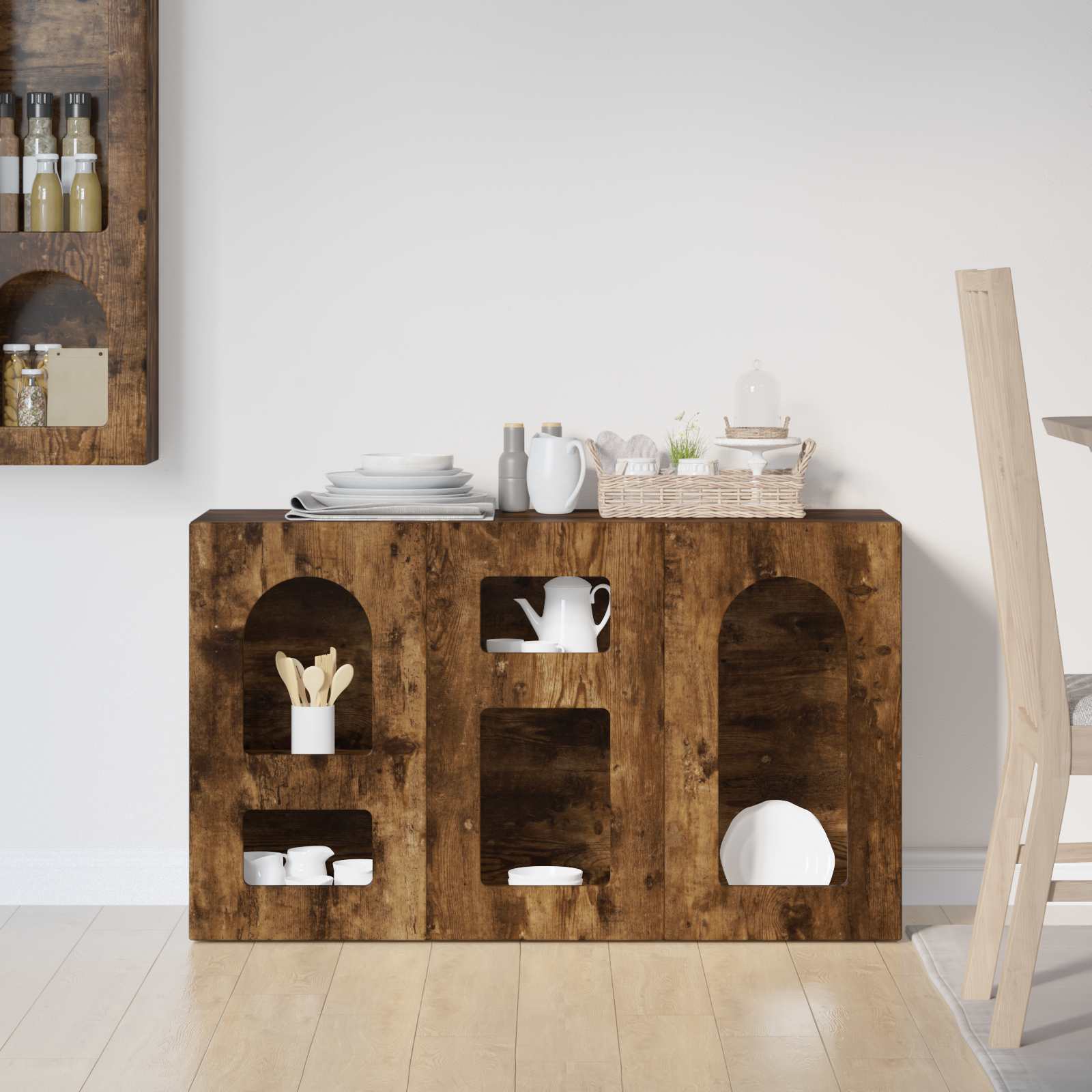 vidaXL Bufet Dąb wędzony 100 x 35 x 59 cm Materiał drewnopochodny