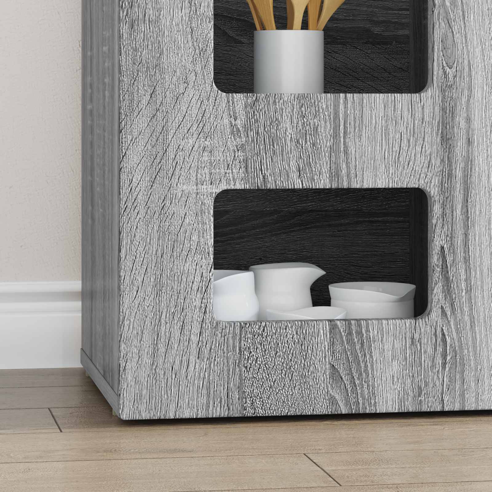 vidaXL Bufet Szary Sonoma 100 x 35 x 59 cm Materiał drewnopochodny