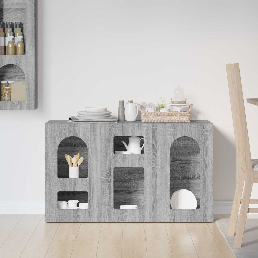 vidaXL Bufet Szary Sonoma 100 x 35 x 59 cm Materiał drewnopochodny