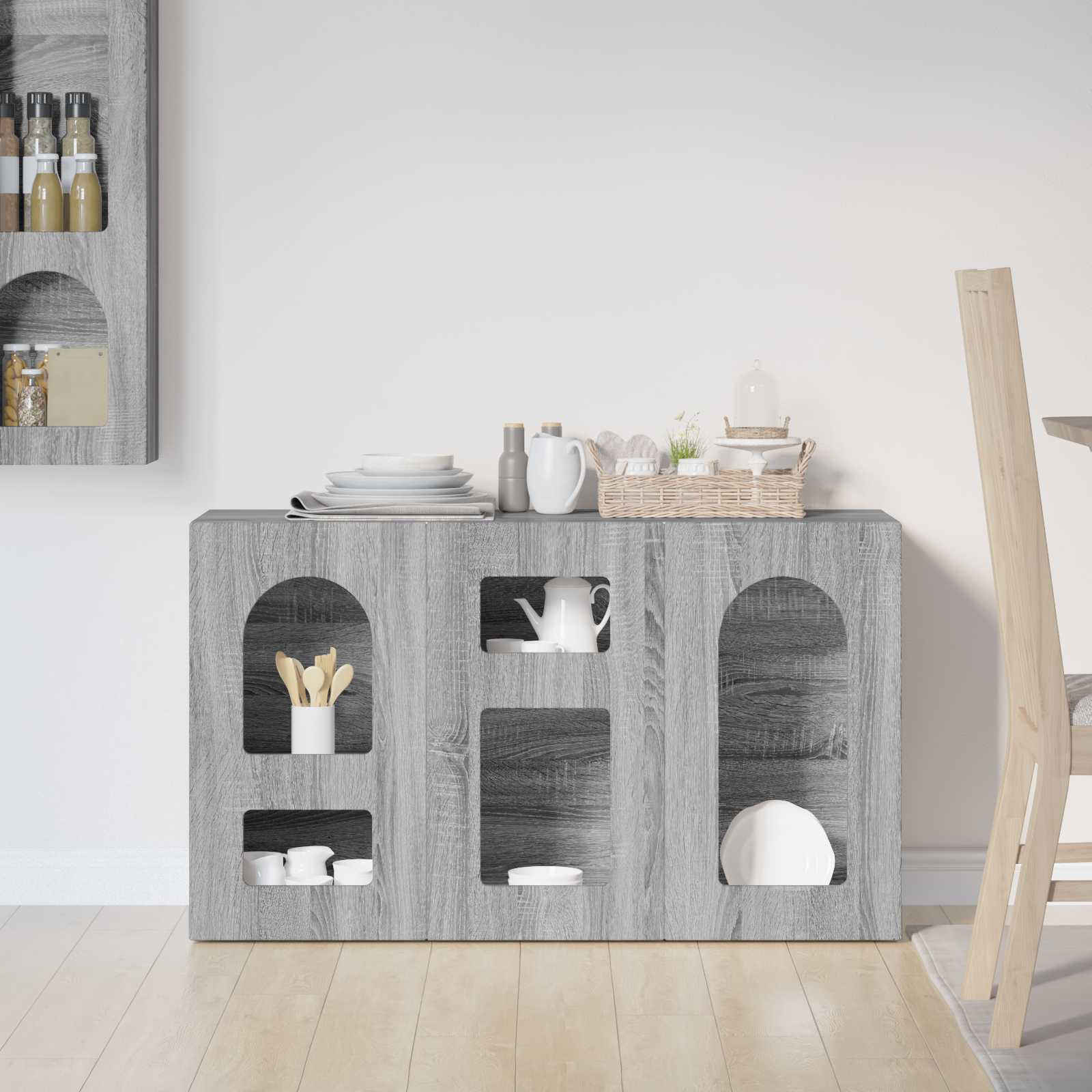 vidaXL Bufet Szary Sonoma 100 x 35 x 59 cm Materiał drewnopochodny