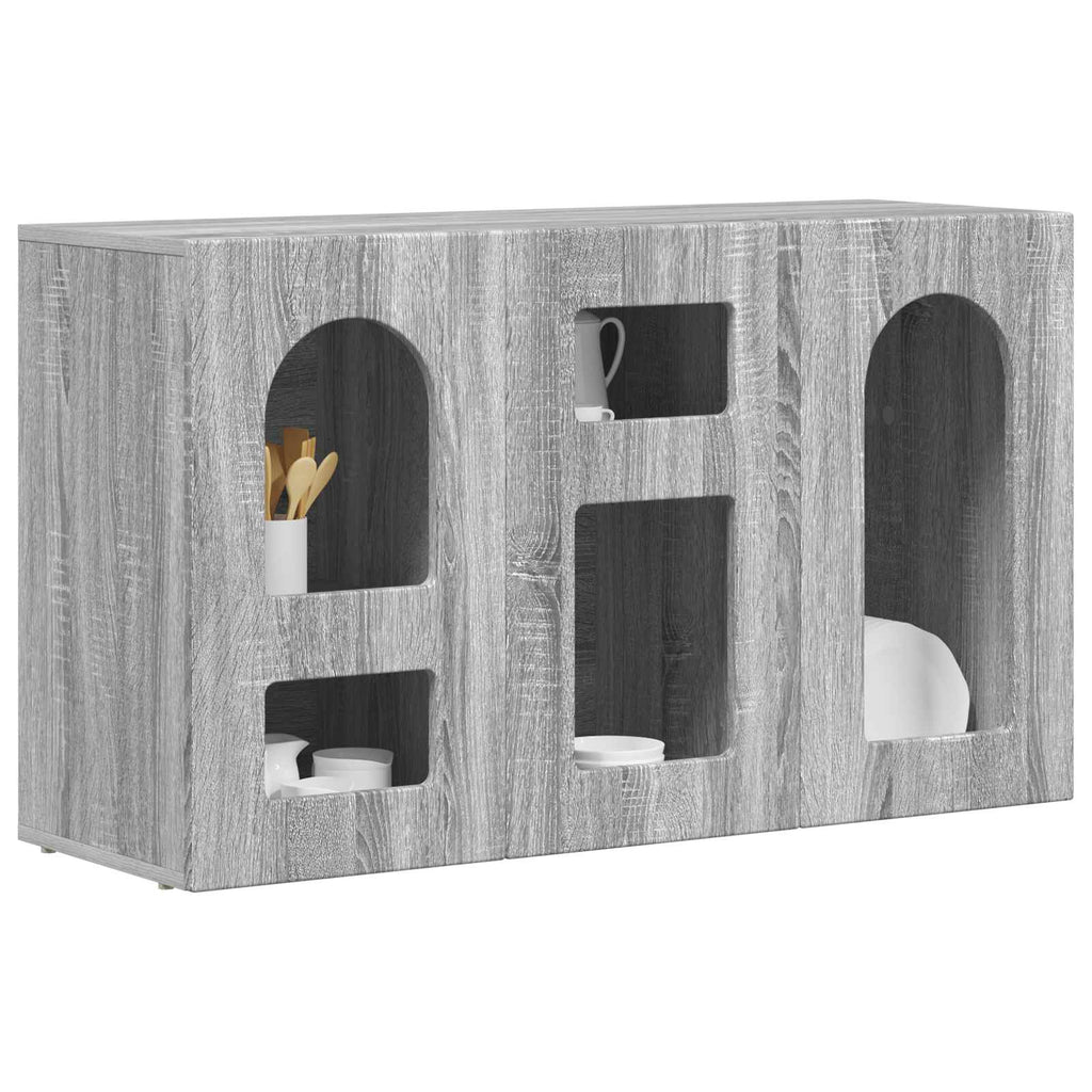vidaXL Bufet Szary Sonoma 100 x 35 x 59 cm Materiał drewnopochodny