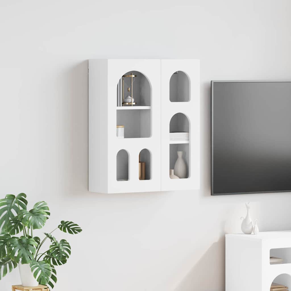 vidaXL Szafka wisząca Biały 59 x 20 x 71,5 cm Materiał drewnopochodny